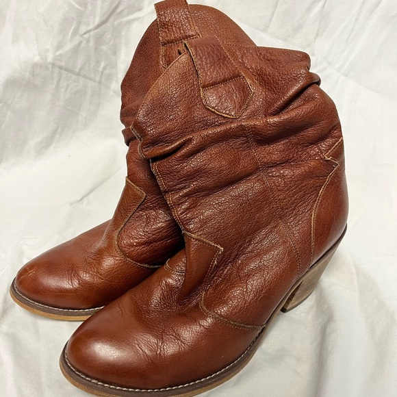 Jeffrey Campbell Ibiza Last Vinton western brown wooden heels  bootie size 9 - Picture 2 of 8